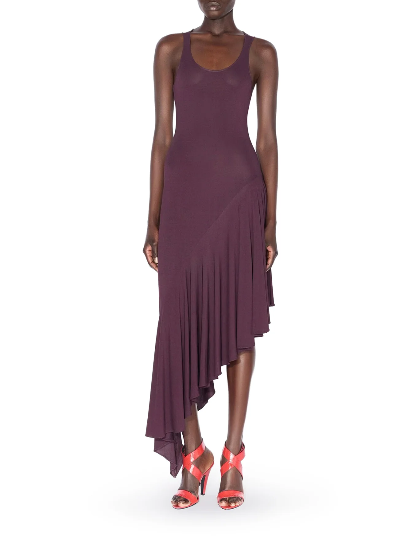 ASYMMETRICAL FLUID JERSEY DRESS - Image 2