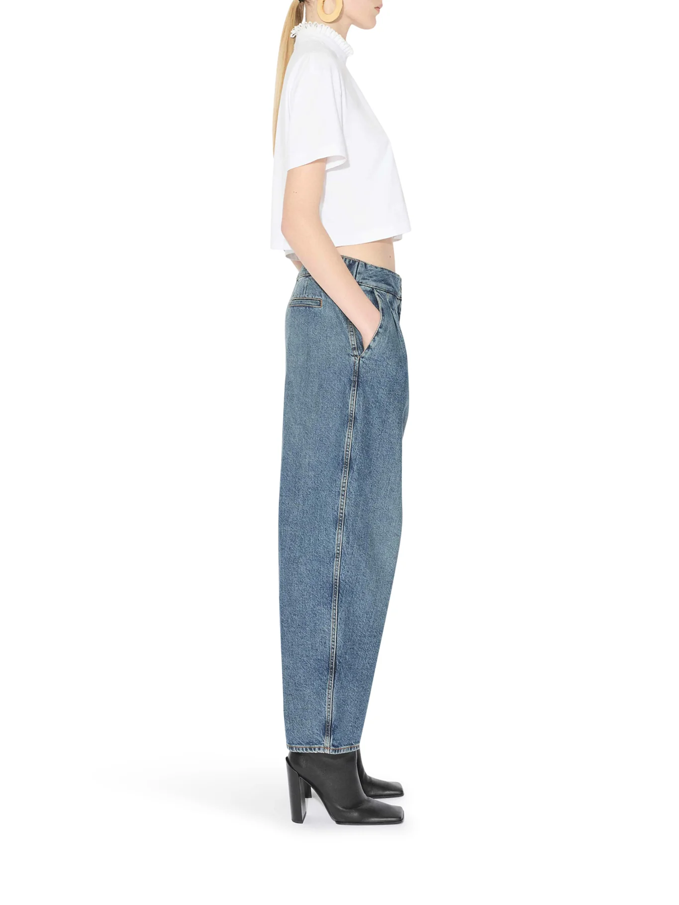 CROPPED COTTON JERSEY T-SHIRT - Image 4