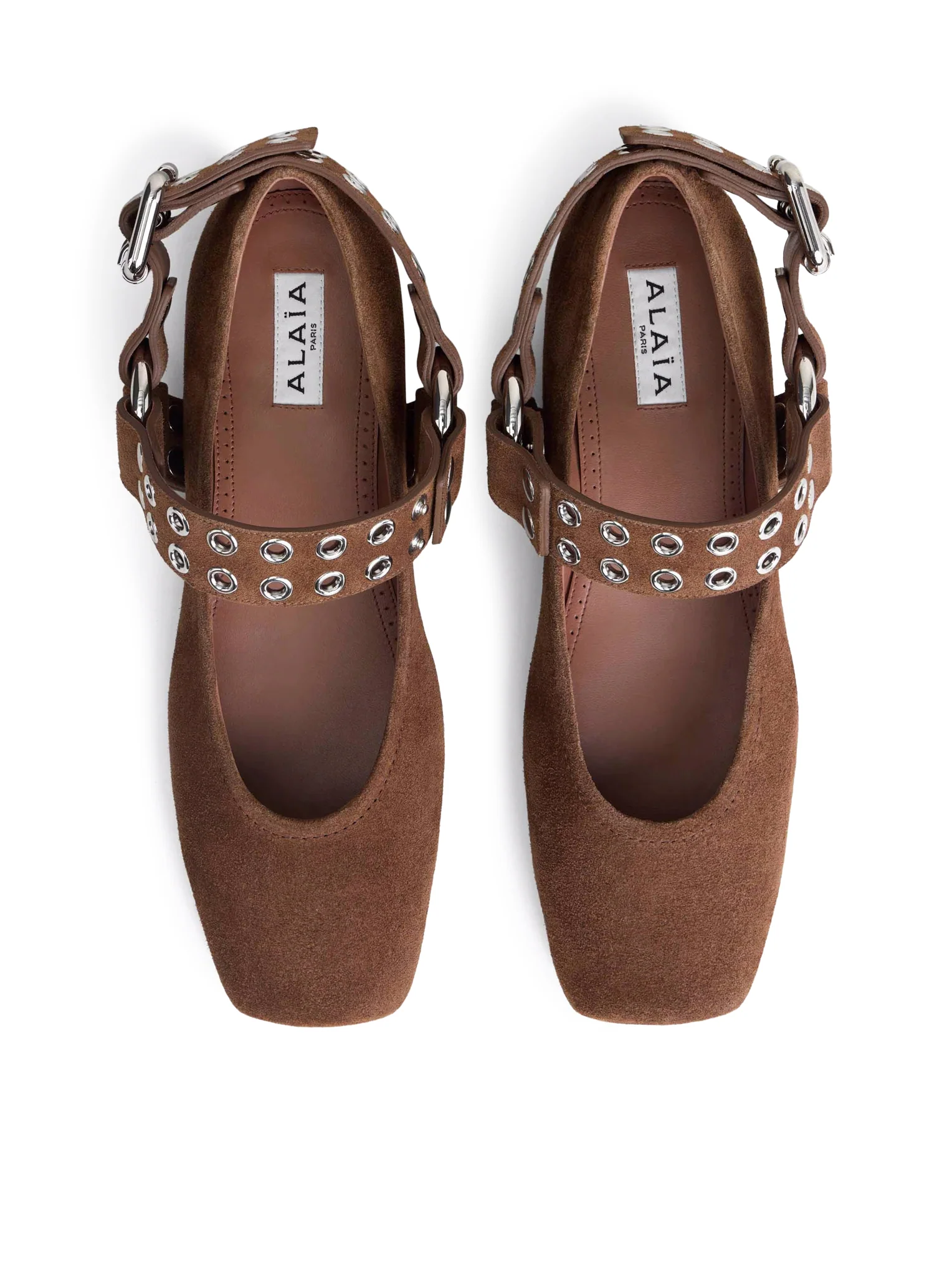 FLAT BIKER BALLERINAS IN SUEDE - Image 3