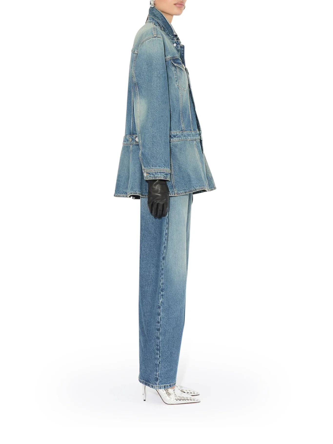 ROUND JEANS IN DÉLAVÉ DENIM - Image 3