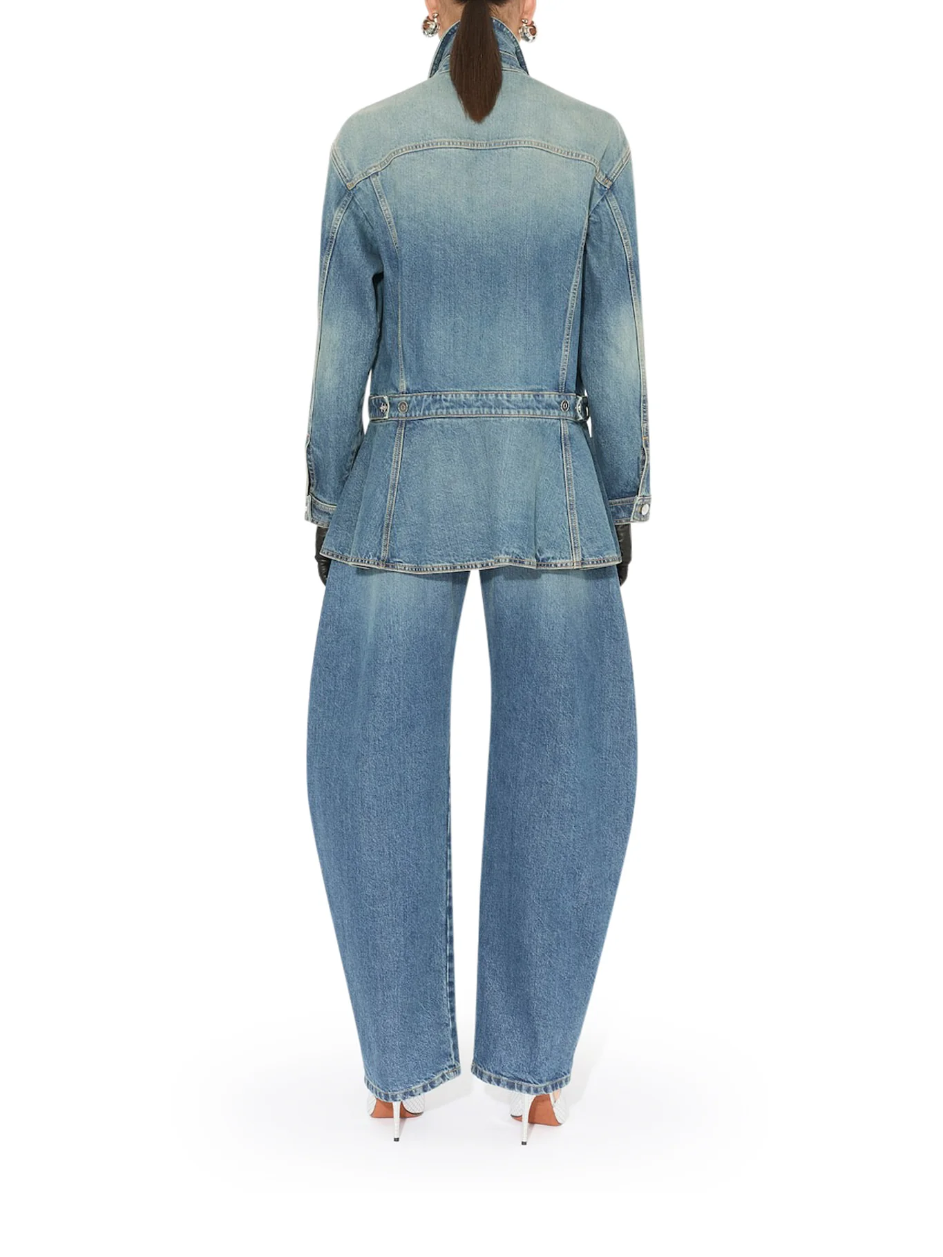 ROUND JEANS IN DÉLAVÉ DENIM - Image 4
