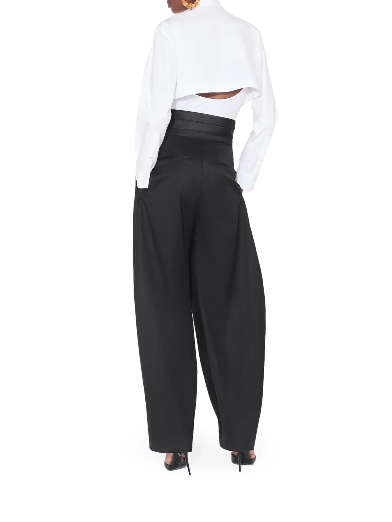 ROUNDED WOOL TUXEDO TROUSERS - Image 3