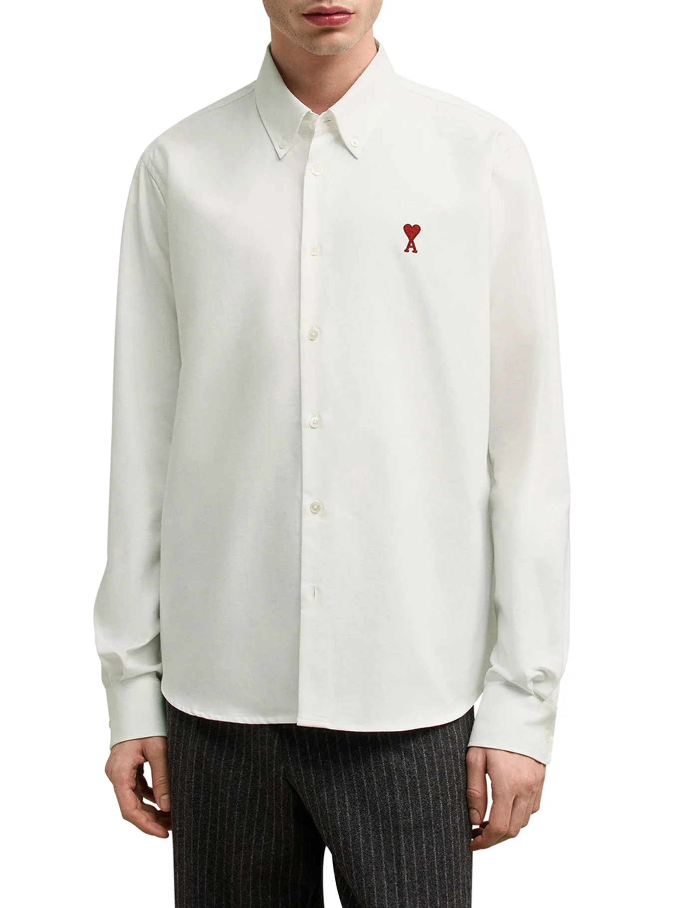 WHITE COTTON BUTTON-DOWN AMI DE COEUR SHIRT - Image 2