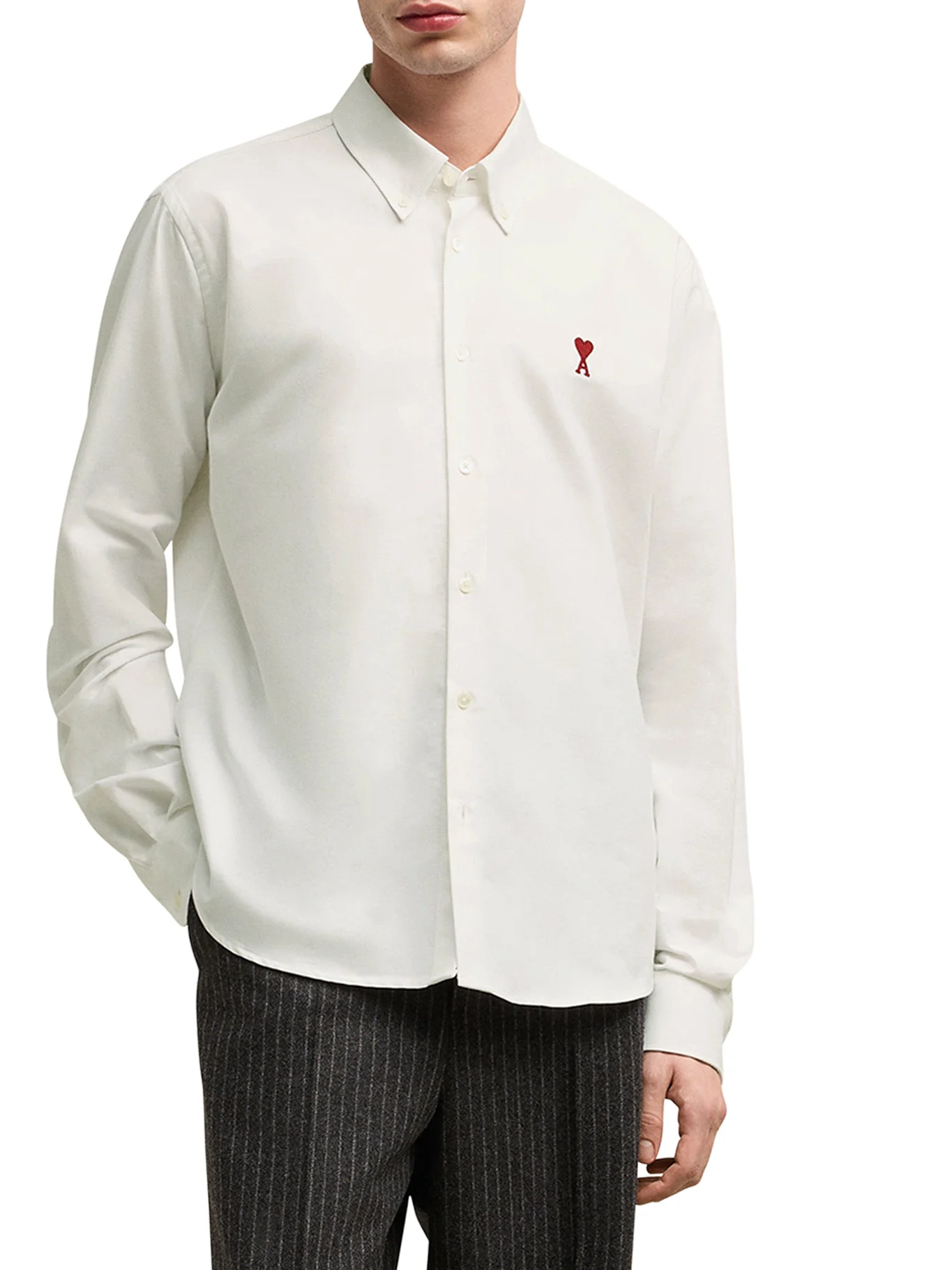 WHITE COTTON BUTTON-DOWN AMI DE COEUR SHIRT - Image 3