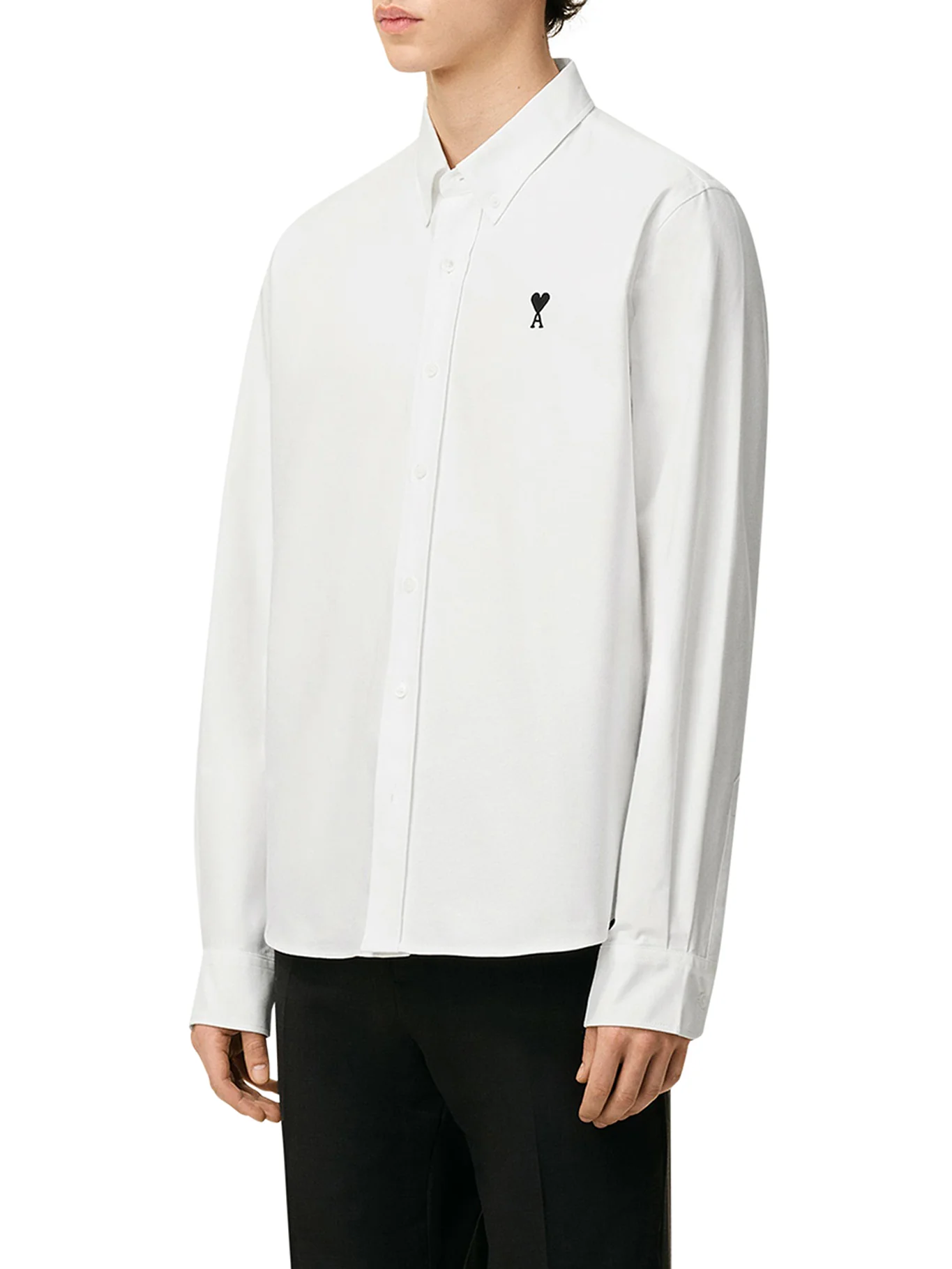WHITE COTTON SHIRT WITH AMI DE COEUR LOGO - Image 4