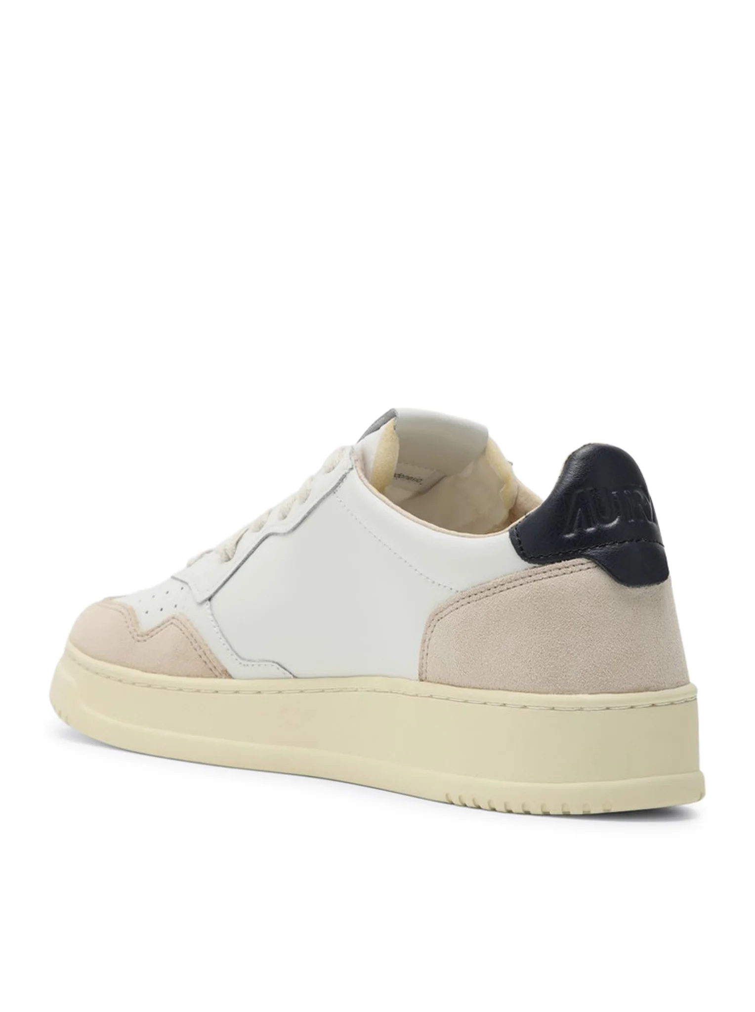 MEDALIST LOW SNEAKERS IN WHITE AND BLUE LEATHER AND BEIGE SUEDE - Image 3