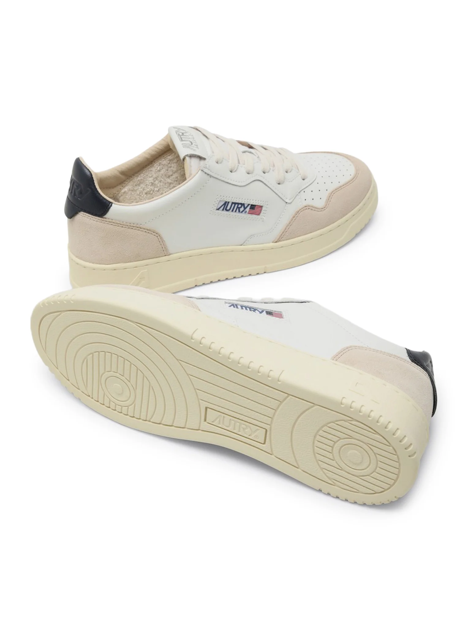 MEDALIST LOW SNEAKERS IN WHITE AND BLUE LEATHER AND BEIGE SUEDE - Image 5