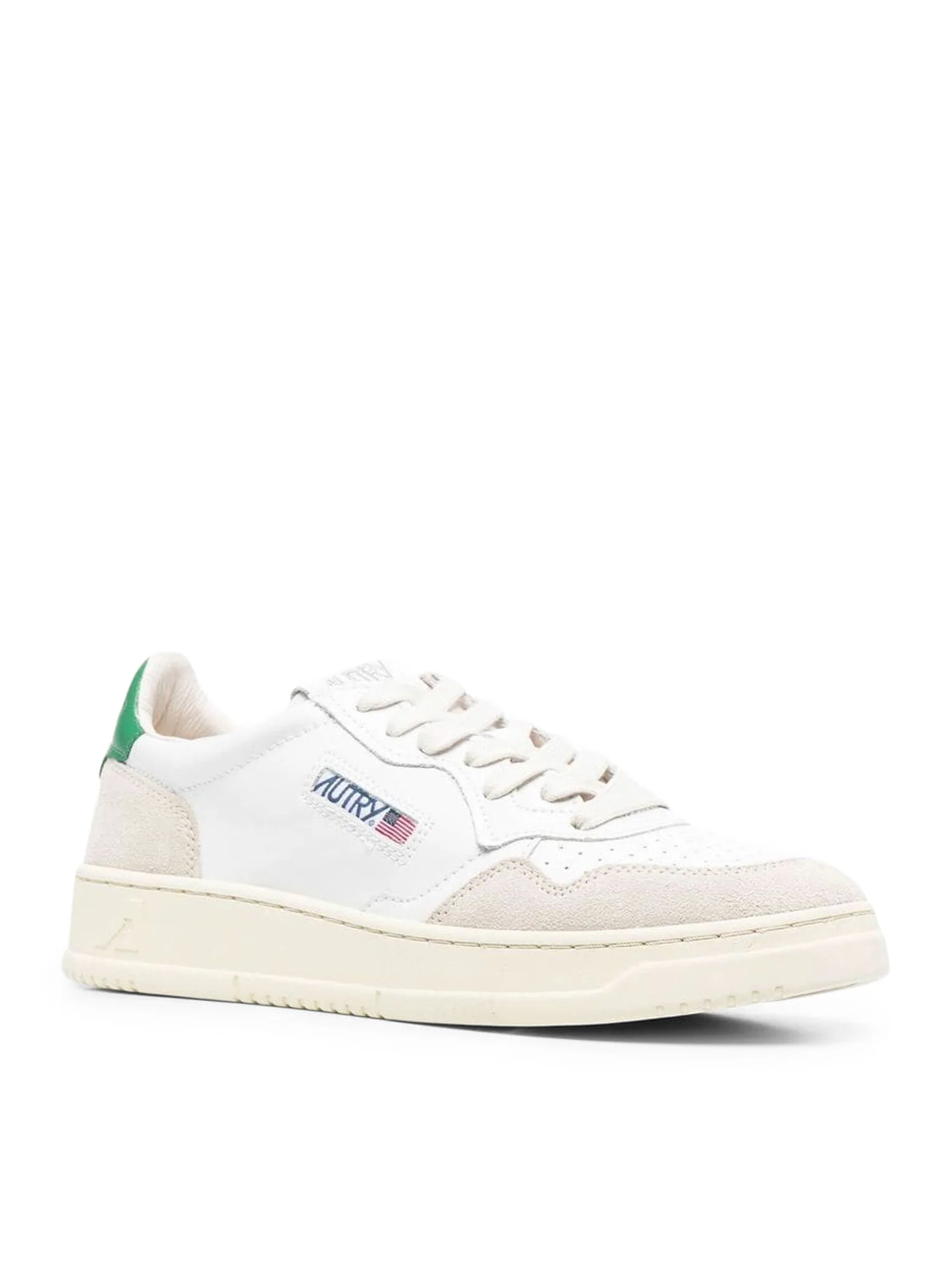 MEDALIST LOW SNEAKERS IN LEATHER AND WHITE GREEN SUEDE - Image 2
