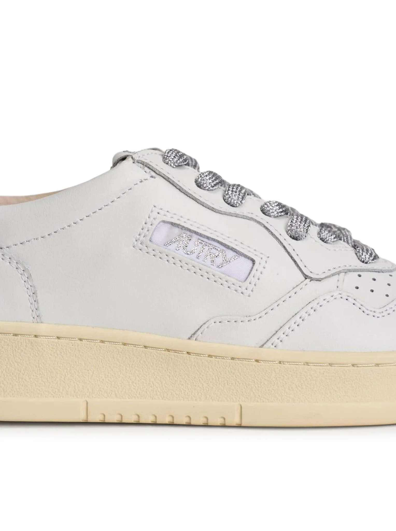 MEDALIST LOW SNEAKERS IN WHITE LEATHER WITH SILVER LUREX DETAILS - Image 6