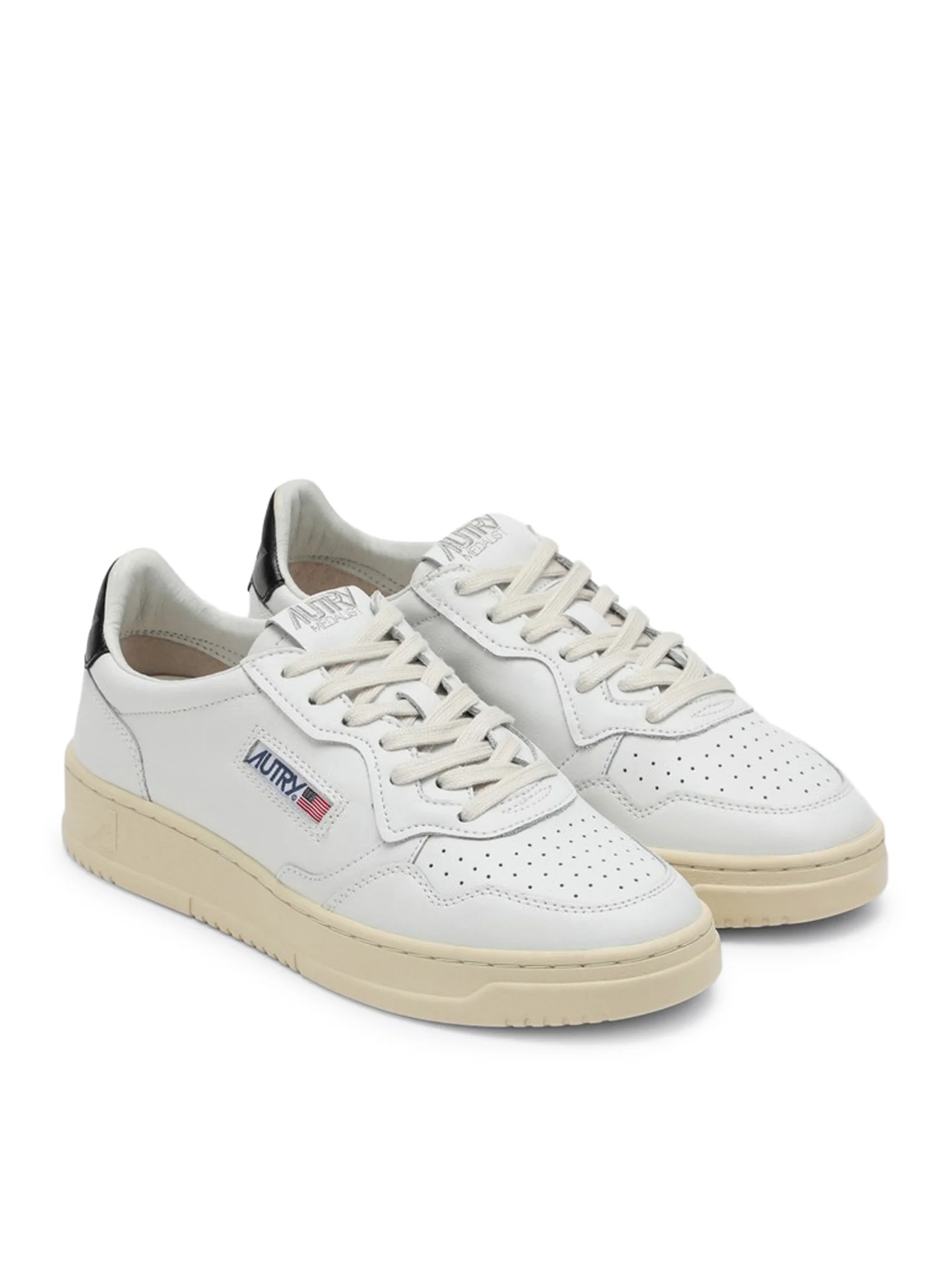 MEDALIST LOW SNEAKERS IN BLACK AND WHITE LEATHER - Image 2