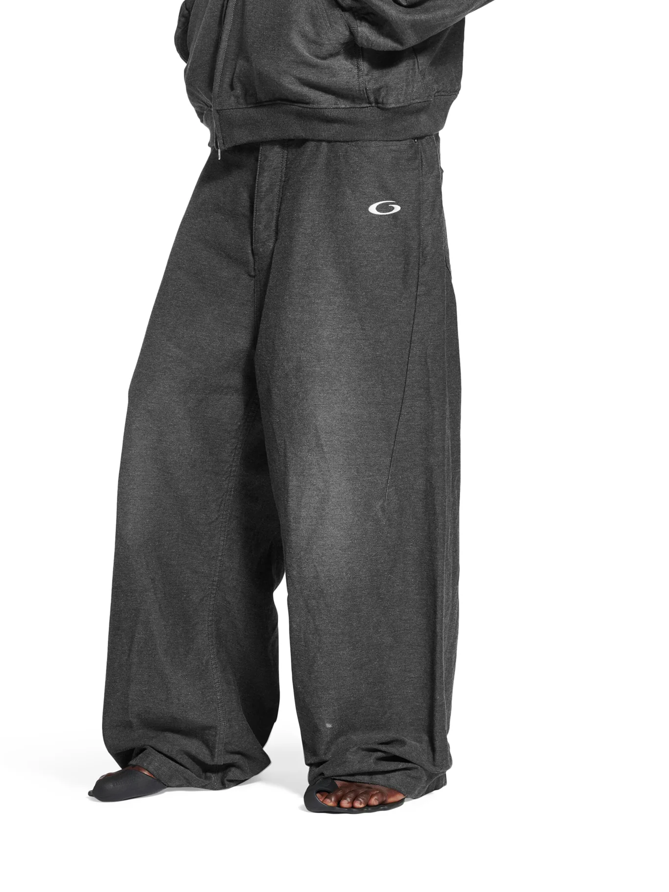 BAGGY TROMPE L`ŒIL PANTS IN COTTON DENIM - Image 3