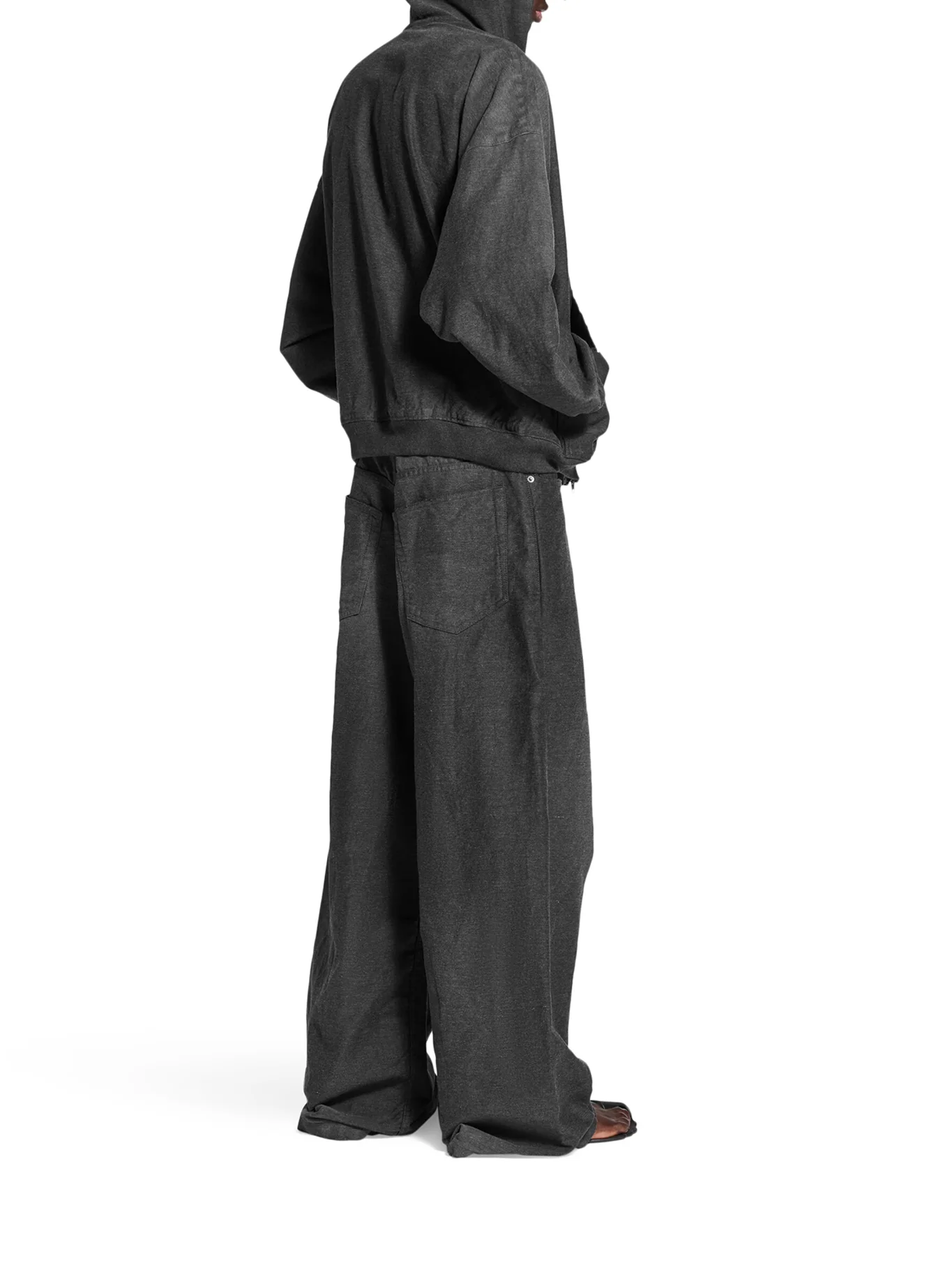 BAGGY TROMPE L`ŒIL PANTS IN COTTON DENIM - Image 4