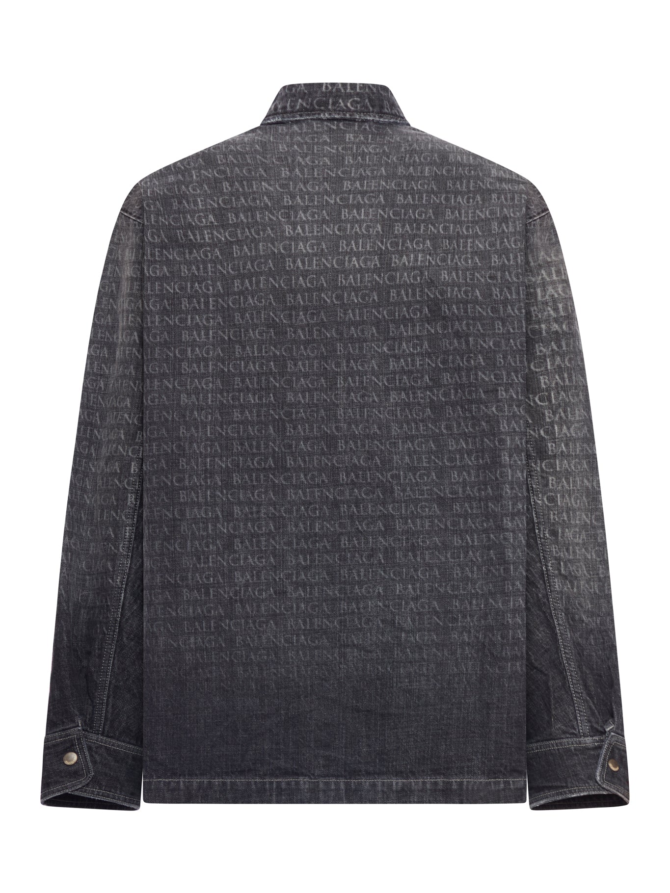 DENIM OVERSHIRT WITH ALL-OVER LOGO - Image 2