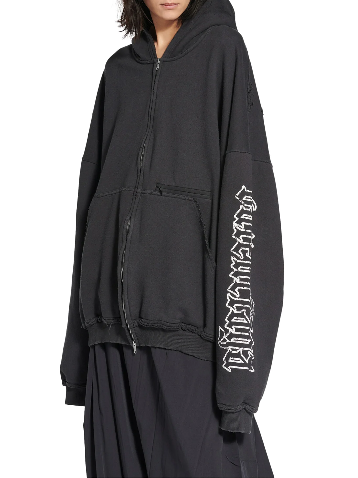 ZIP HOODIE BLACKLETTER SCRIPT LARGE FIT - Image 3