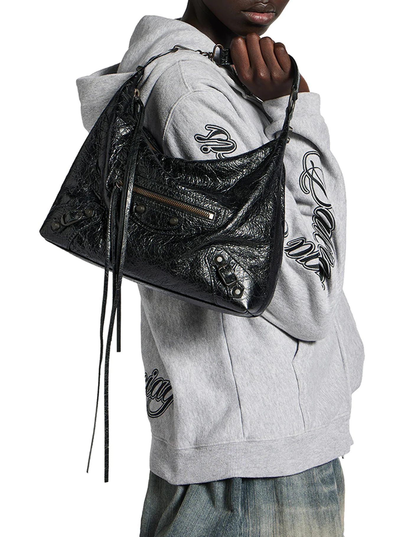 LE CITY SMALL ARENA LAMBSKIN HOBO BAG - Image 4