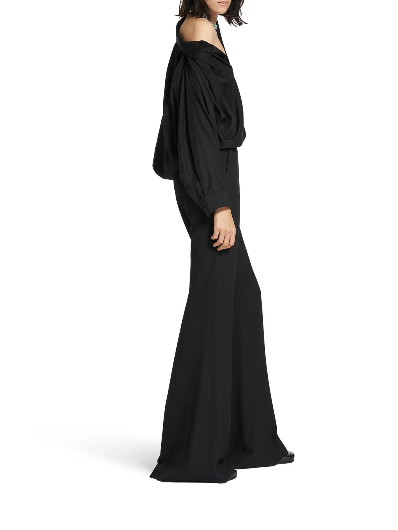 ONE SHOULDER SHIRT IN FLUID POPLIN - Image 5