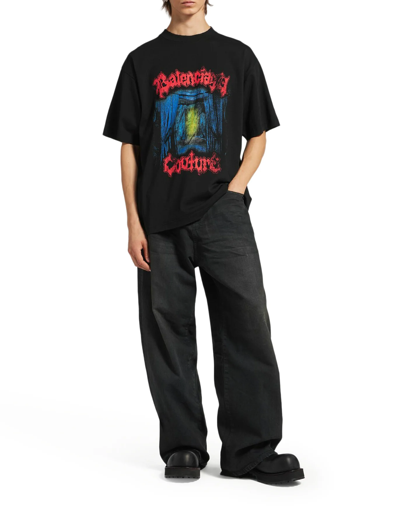 SALON DE COUTURE MEDIUM FIT T-SHIRT IN BLACK - Image 2