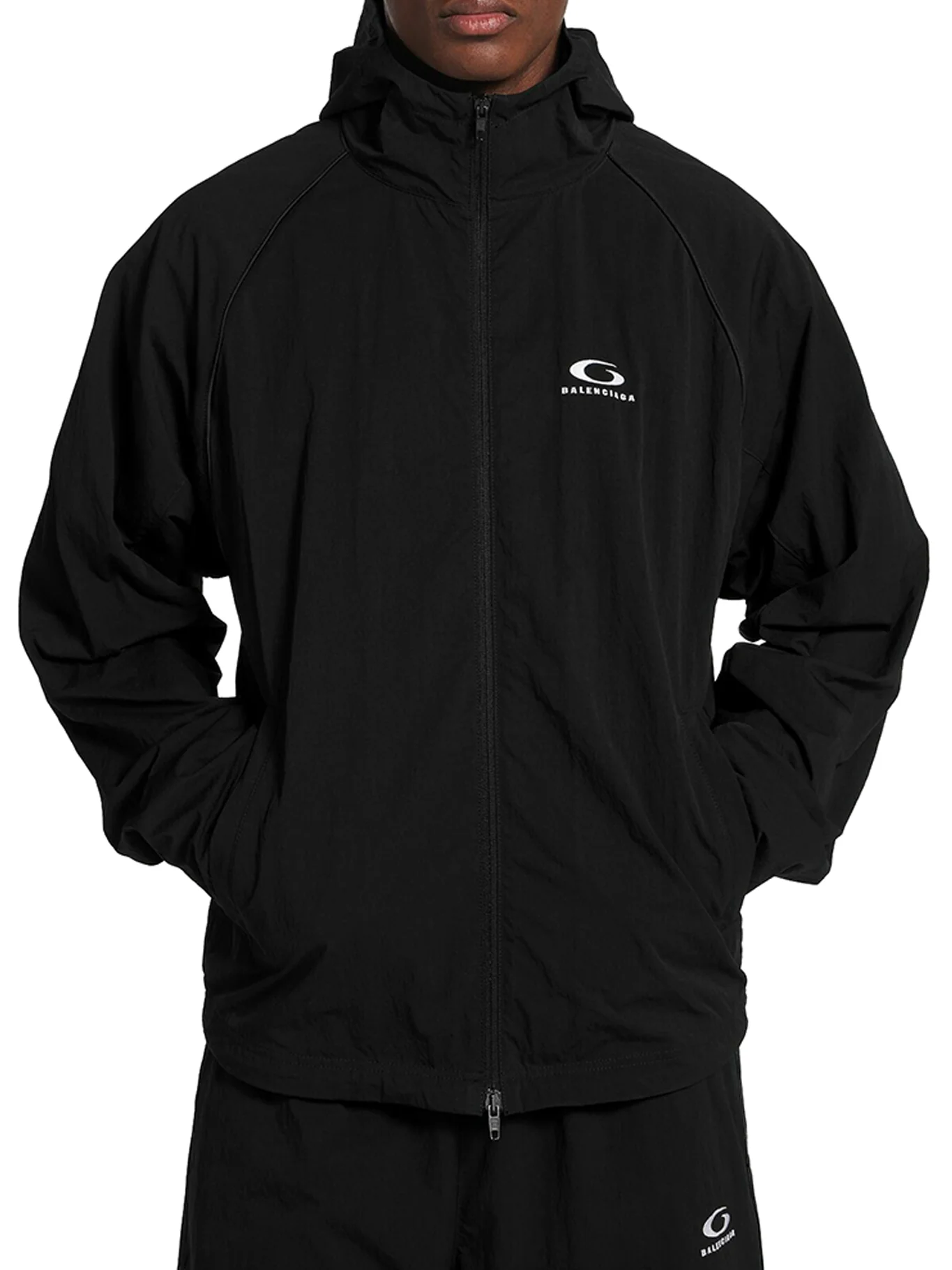 TECHNICAL FABRIC ZIP-UP JACKET - Image 4