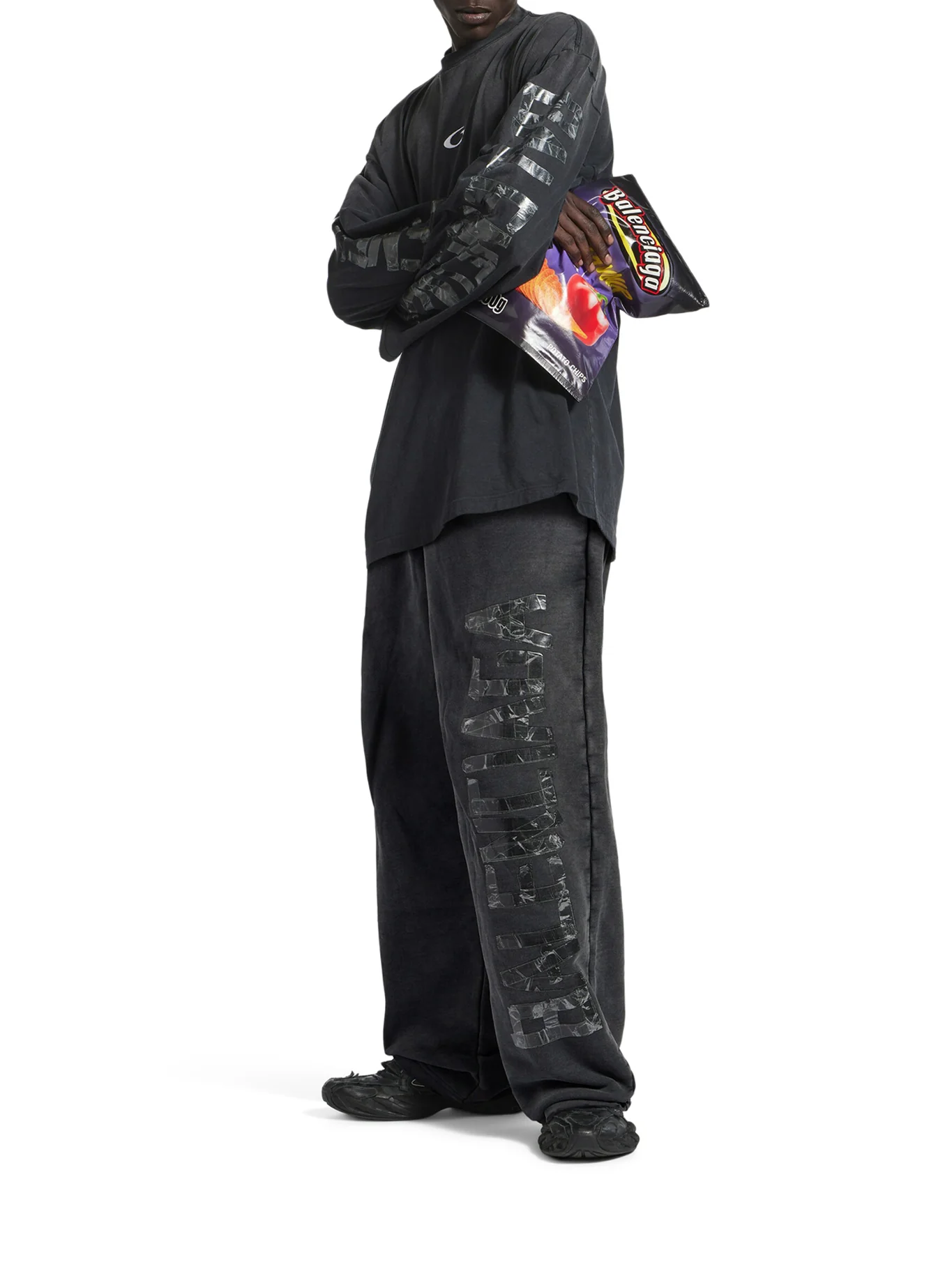 WIDE TROUSERS WITH TRANSPARENT TAPE - Image 2