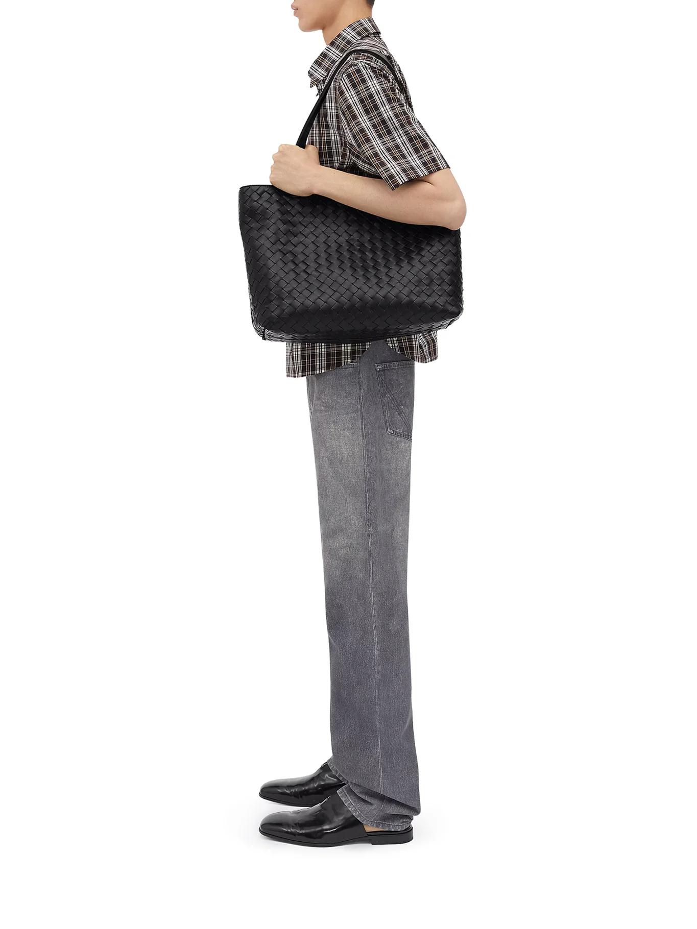 WOVEN TOTE BAG WITH ZIP - Image 3