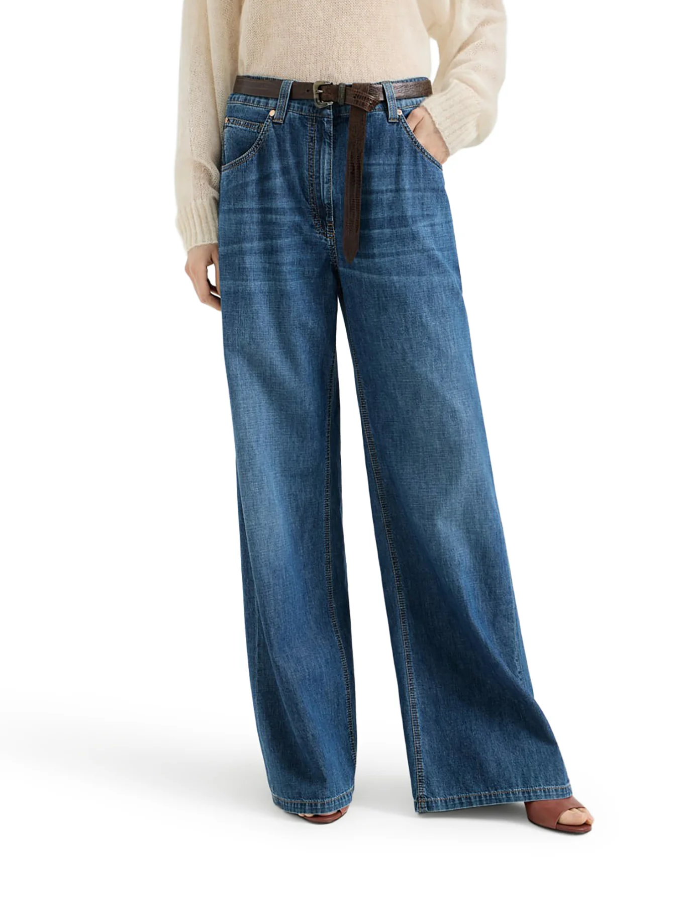 BAGGY LIGHTWEIGHT DENIM TROUSERS WITH FURNITURE - Image 3