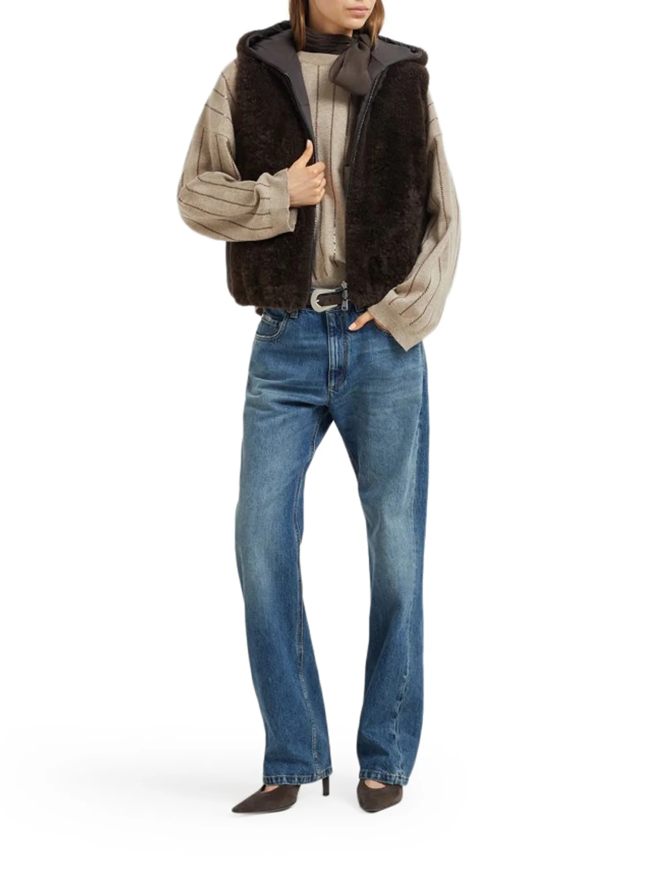 COLUMN PANTS IN AUTHENTIC DENIM WITH MONILE - Image 2