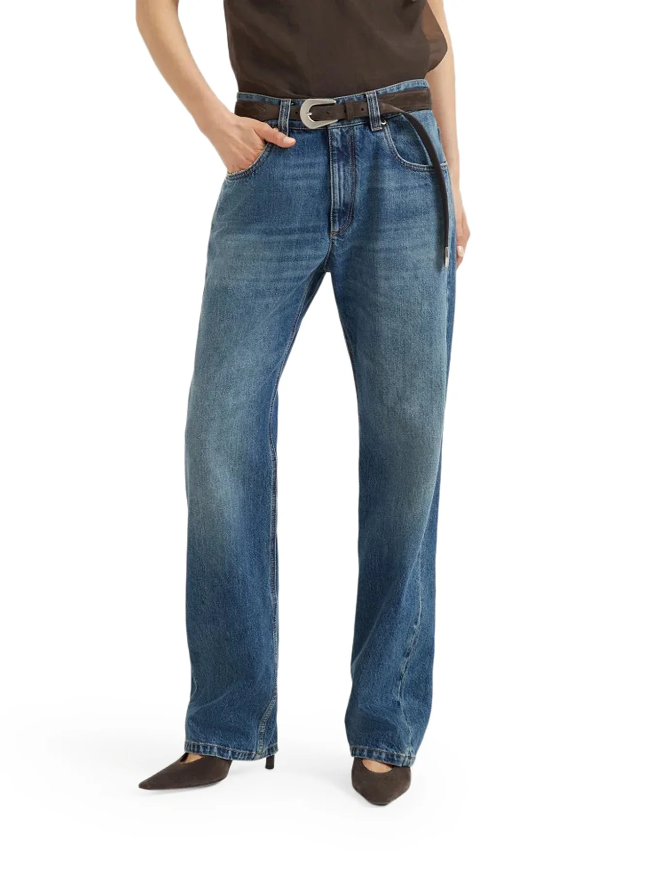 COLUMN PANTS IN AUTHENTIC DENIM WITH MONILE - Image 3