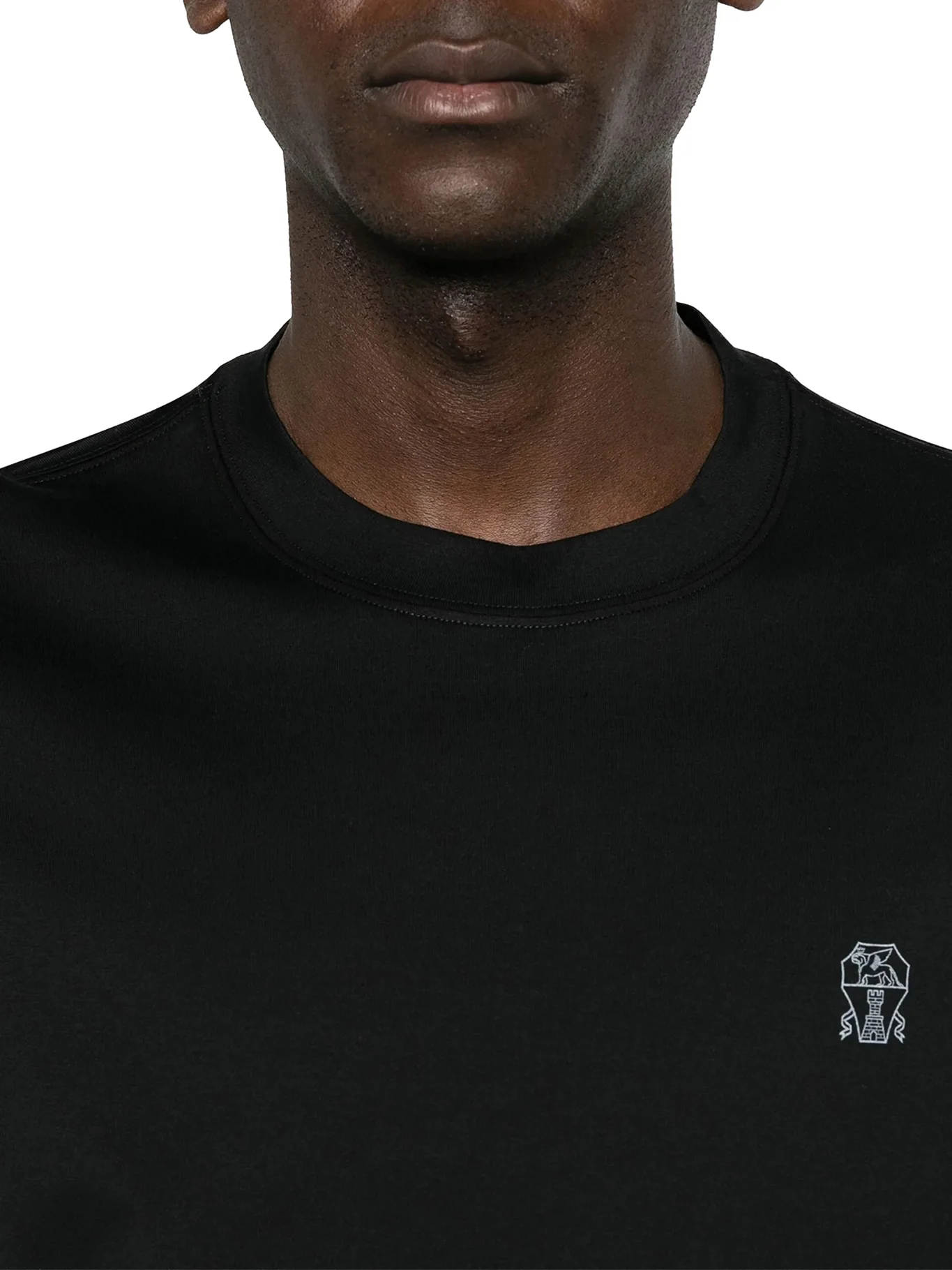 COTTON T-SHIRT WITH CONTRASTING LOGO PRINT - Image 5