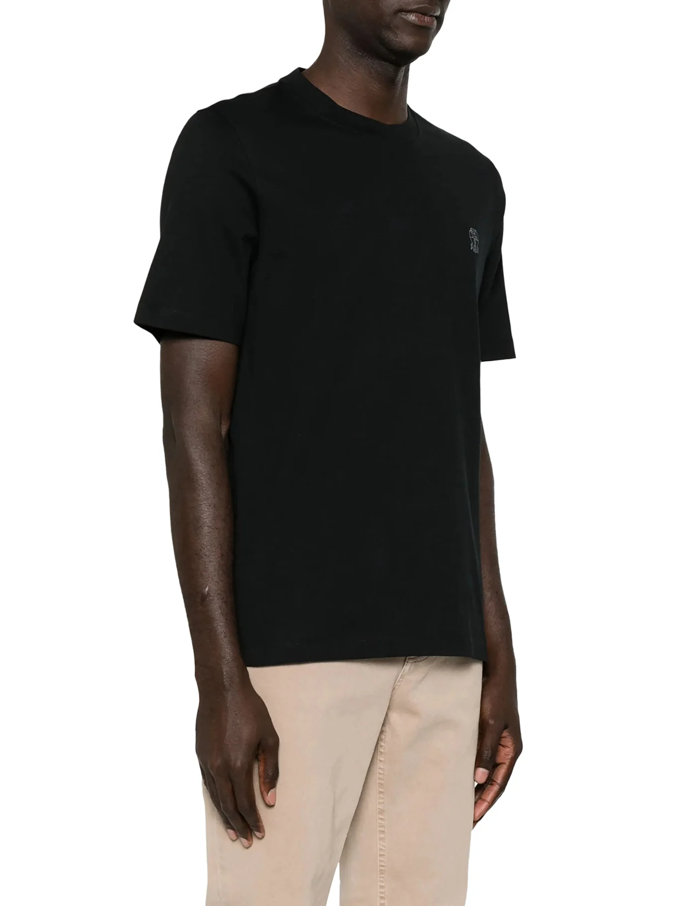 COTTON T-SHIRT WITH CONTRASTING LOGO PRINT - Image 3