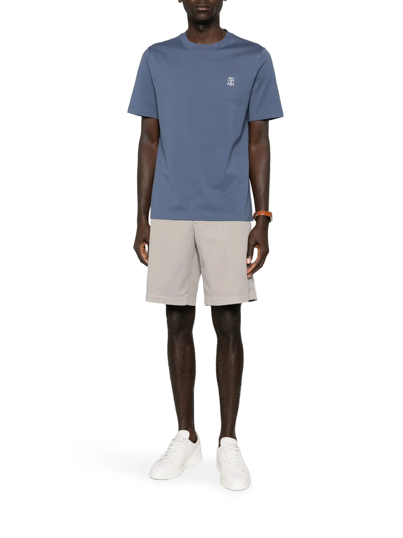 COTTON T-SHIRT WITH CONTRASTING LOGO PRINT - Image 2