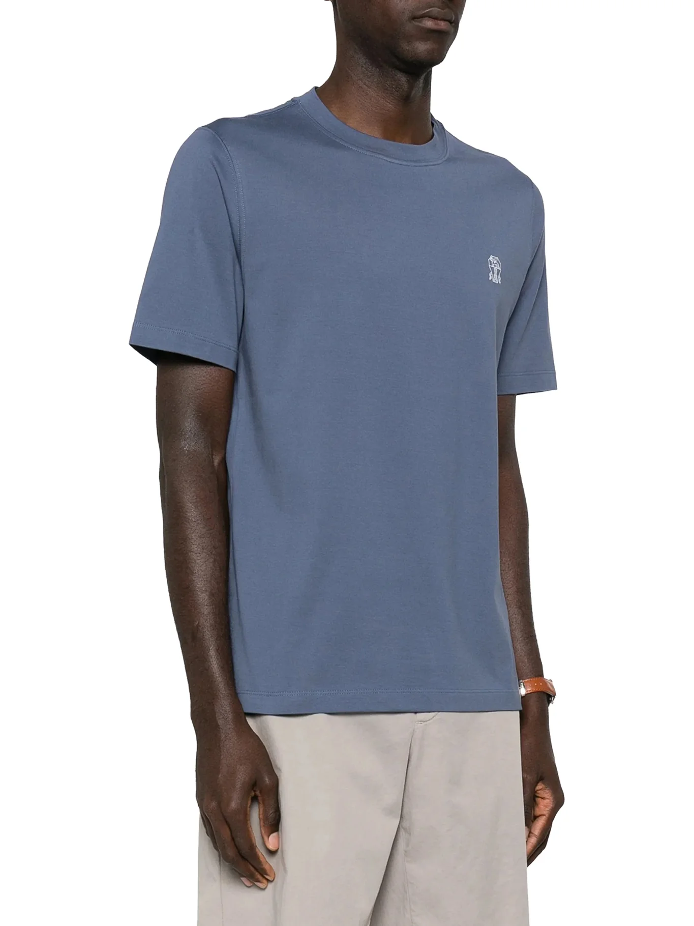 COTTON T-SHIRT WITH CONTRASTING LOGO PRINT - Image 3
