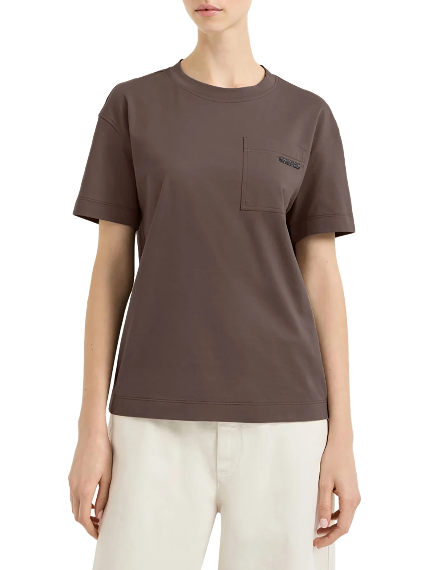 CREW NECK COTTON T-SHIRT WITH MOBILE APPLICATION - Image 3
