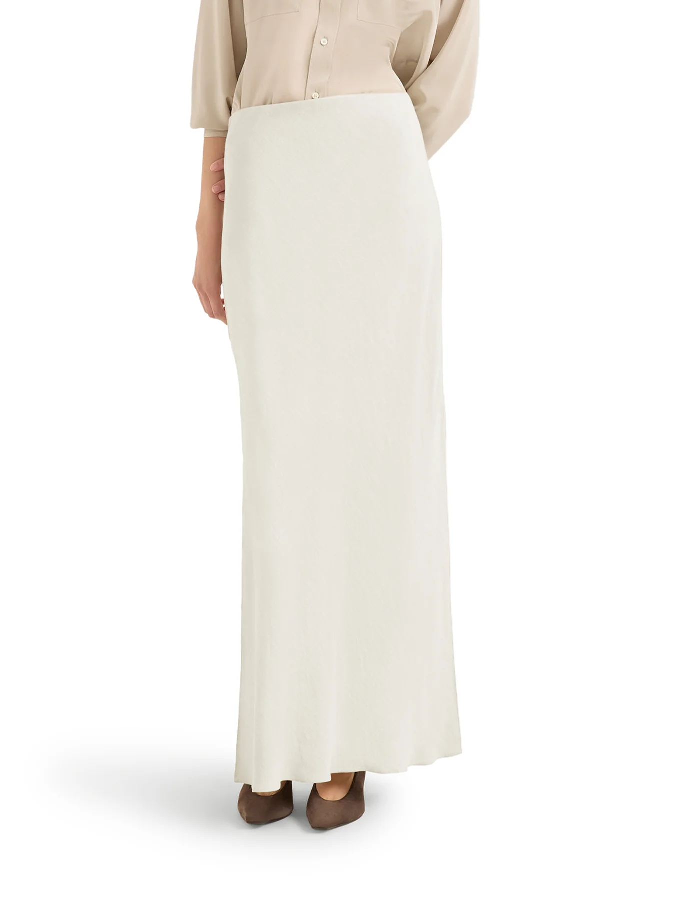 FLUID BIAS-CUT SKIRT IN LINEN BLEND - Image 3
