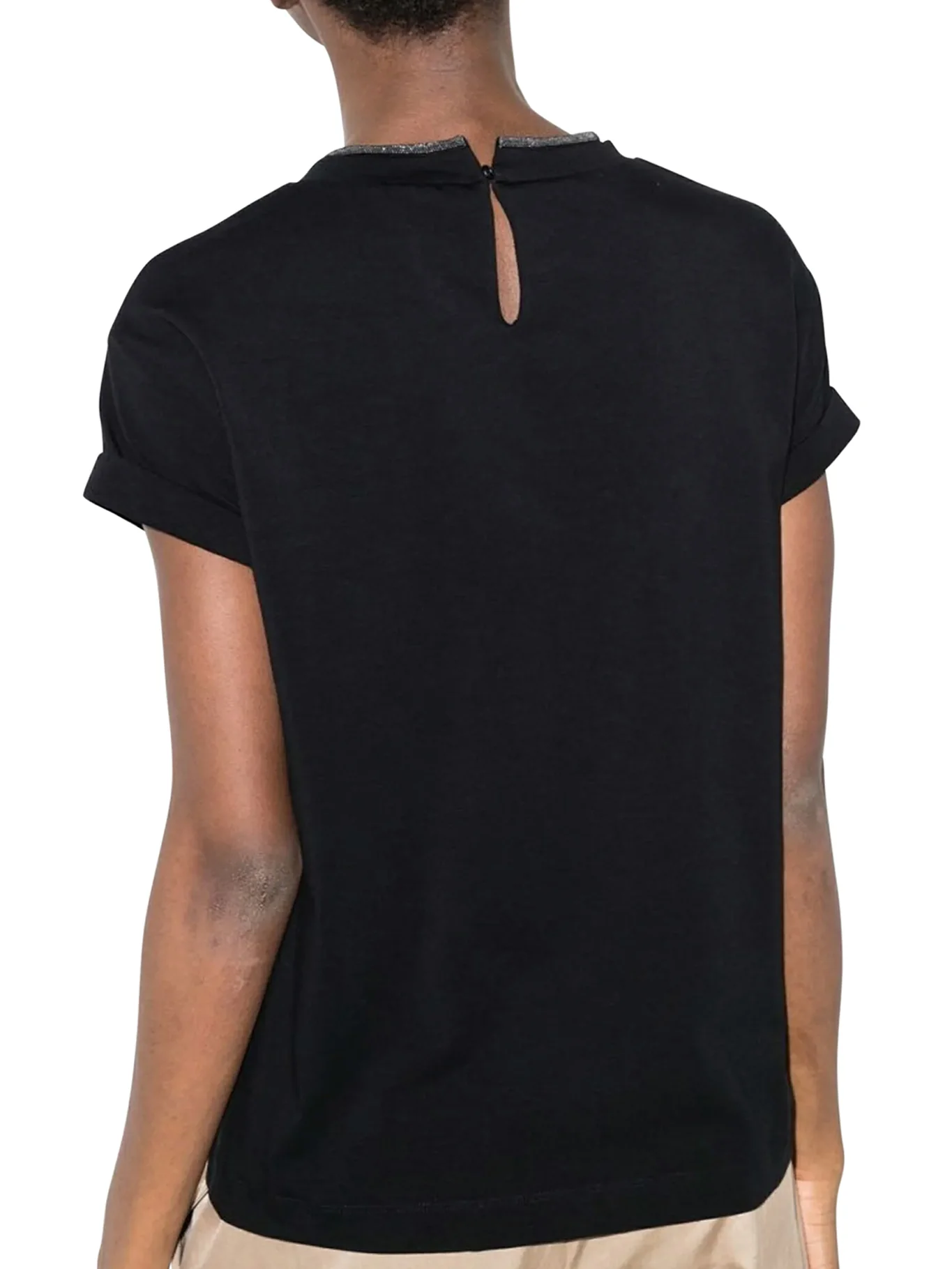 JERSEY T-SHIRT WITH PRECIOUS FAUX LAYERING - Image 4