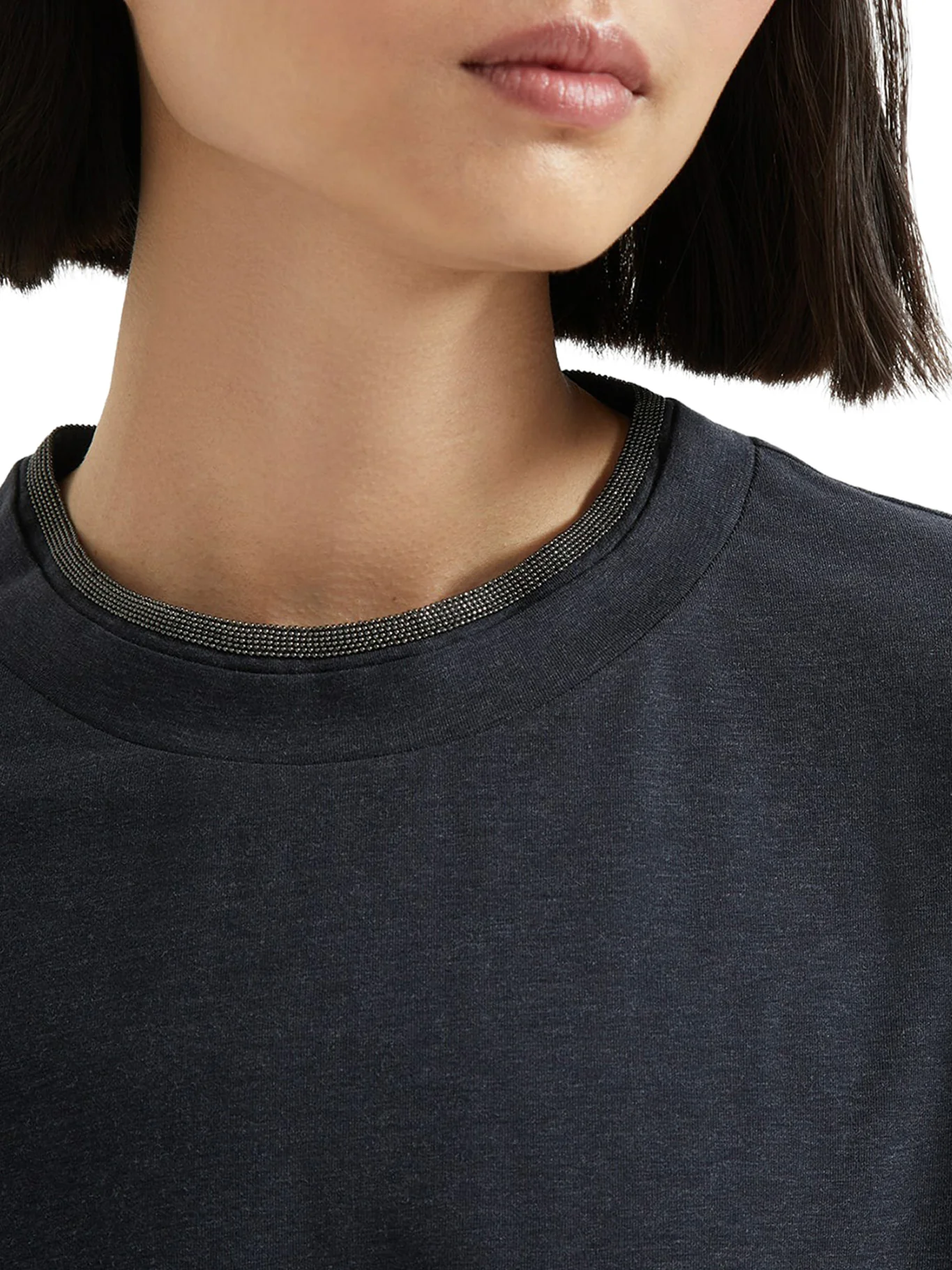 JERSEY T-SHIRT WITH PRECIOUS FAUX LAYERING - Image 4