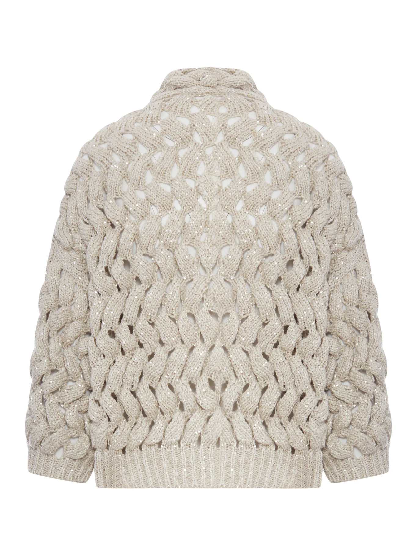 LINEN AND SILK BLEND KNITTED CARDIGAN WITH SEQUINS - Image 2