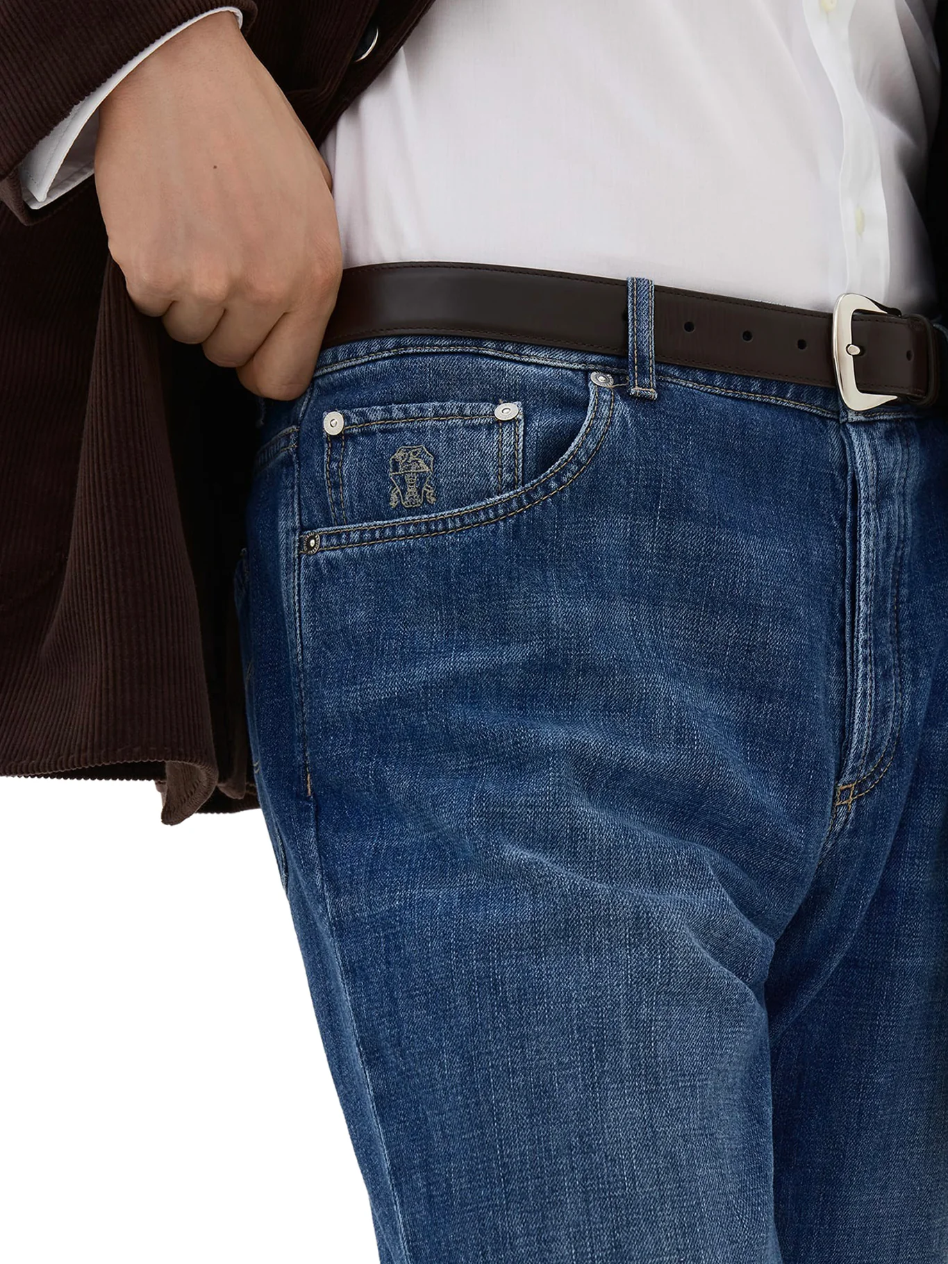 TRADITIONAL FIT FIVE-POCKET TROUSERS IN LIGHTWEIGHT DENIM - Image 4
