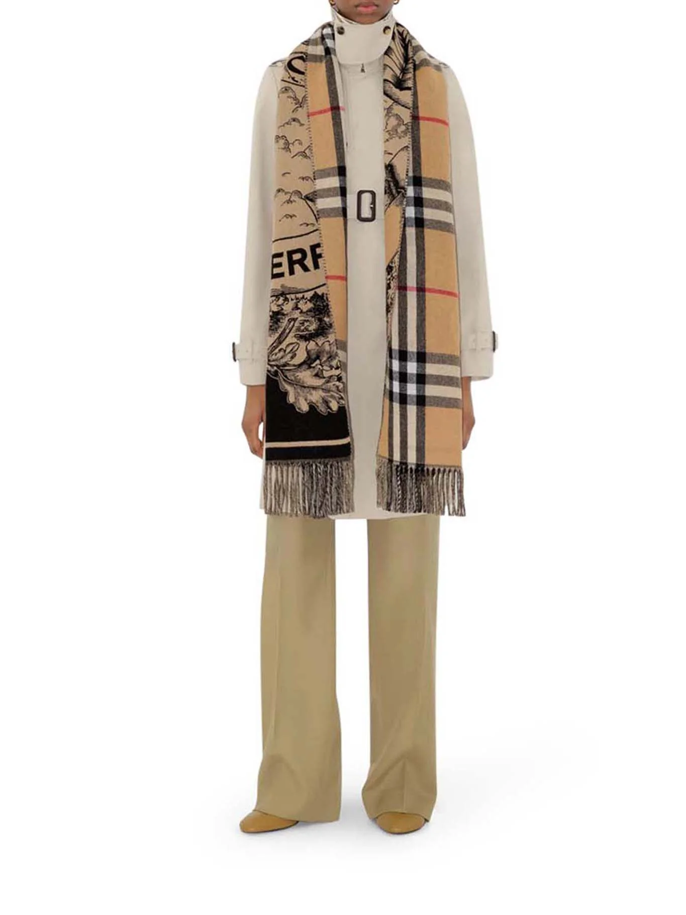 REVERSIBLE CASHMERE SCARF WITH EKD - Image 2