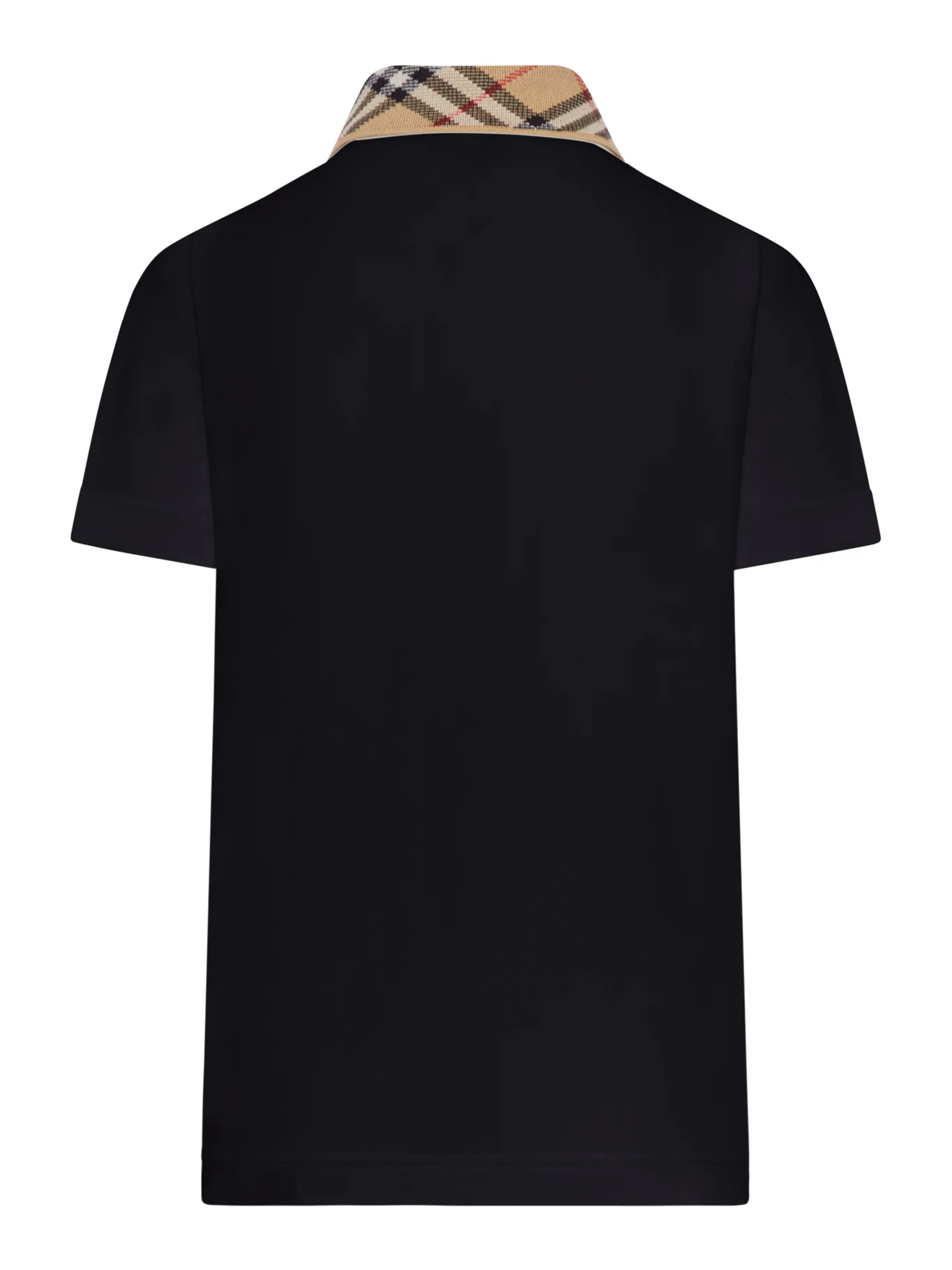 COTTON POLO SHIRT WITH CHECK COLLAR - Image 2