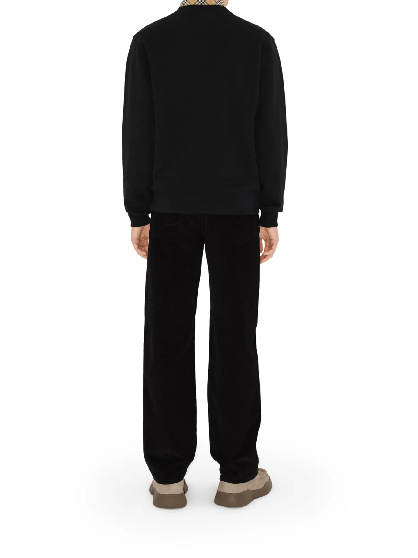 COTTON SWEATSHIRT WITH CHECK APPLICATION - Image 3