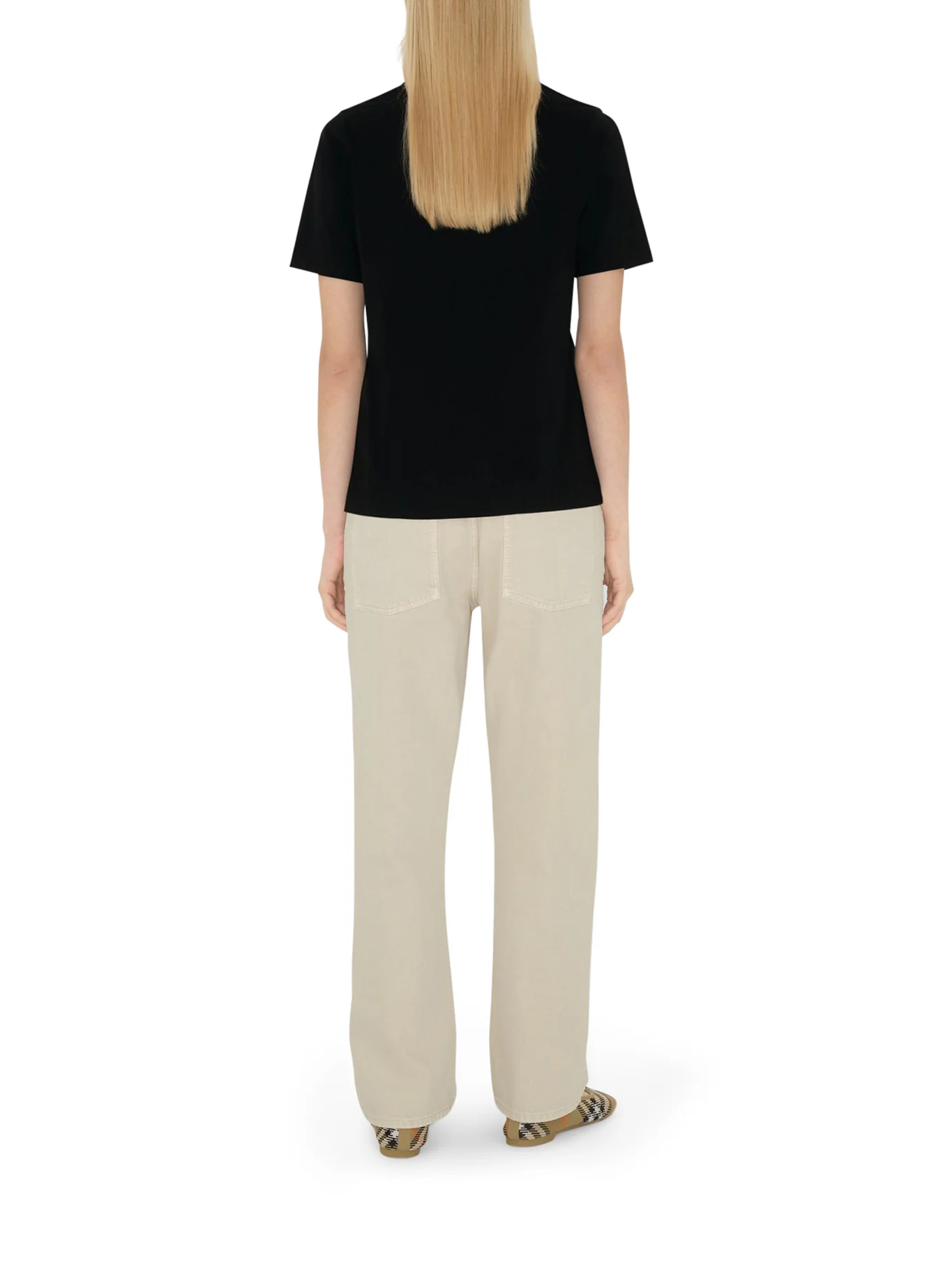 COTTON T-SHIRT WITH CHECK APPLICATION - Image 4