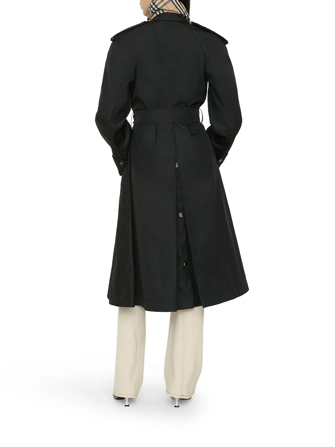 LONG NYLON CAR COAT WITH HOOD - Image 3