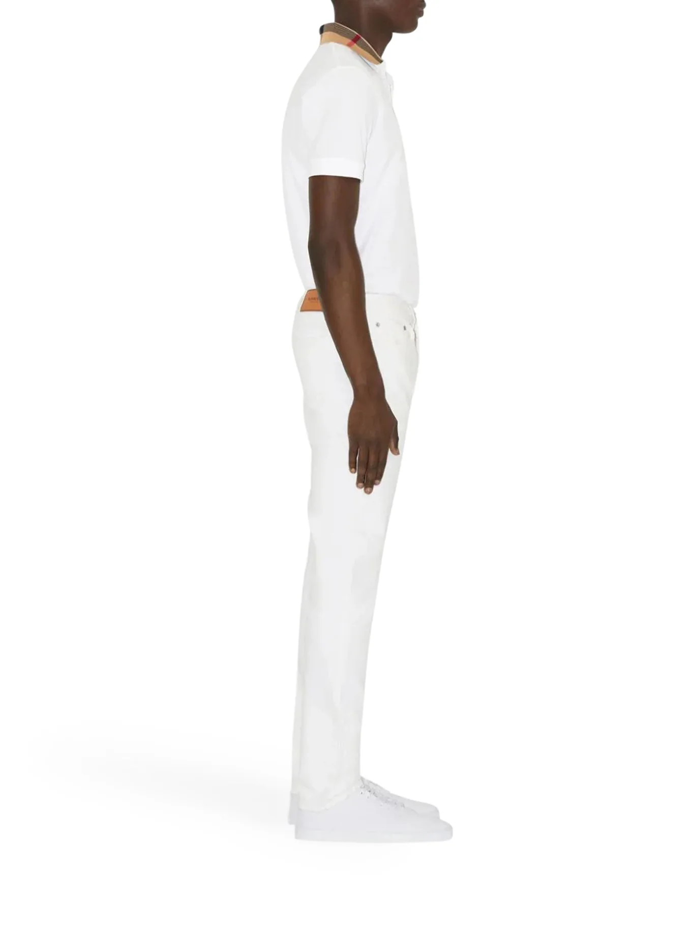 COTTON PIQUÉ POLO SHIRT WITH BURBERRY CHECK COLLAR - Image 3