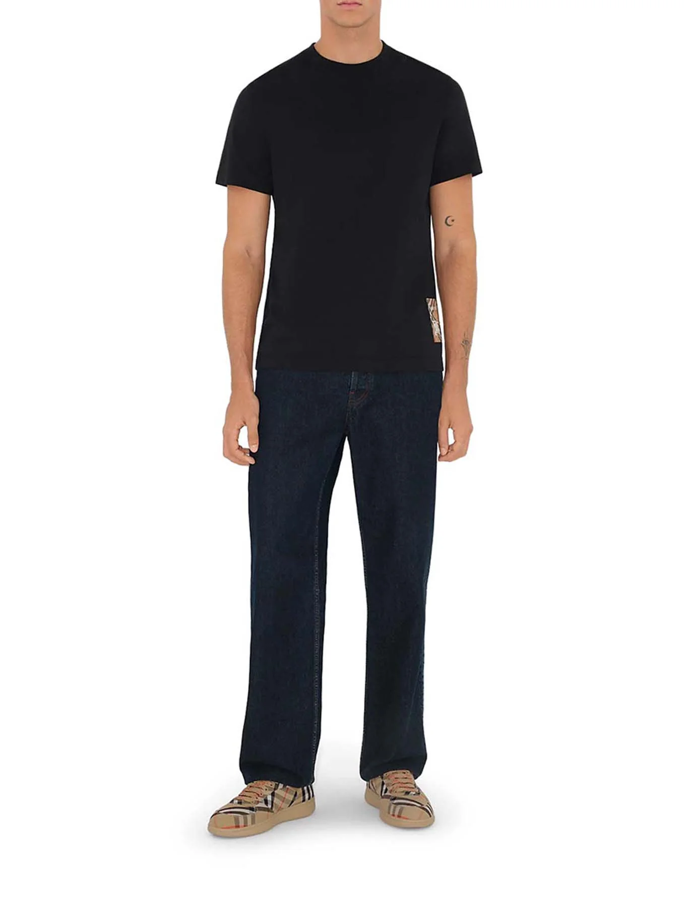 COTTON T-SHIRT WITH CHECK APPLICATION - Image 2