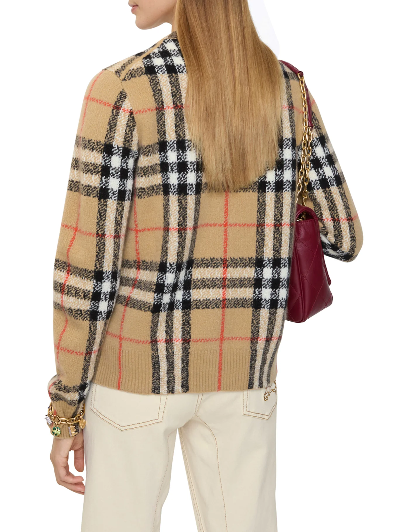 WOOL AND CASHMERE CHECK CARDIGAN - Image 3
