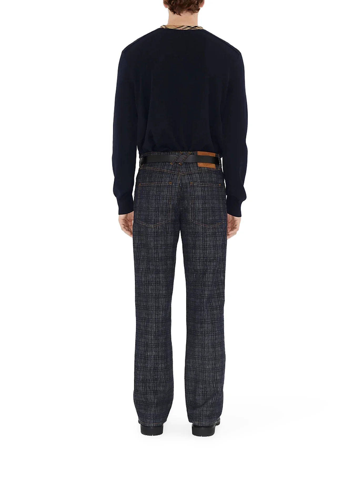 WOOL PULLOVER WITH CHECK FINISHES - Image 4