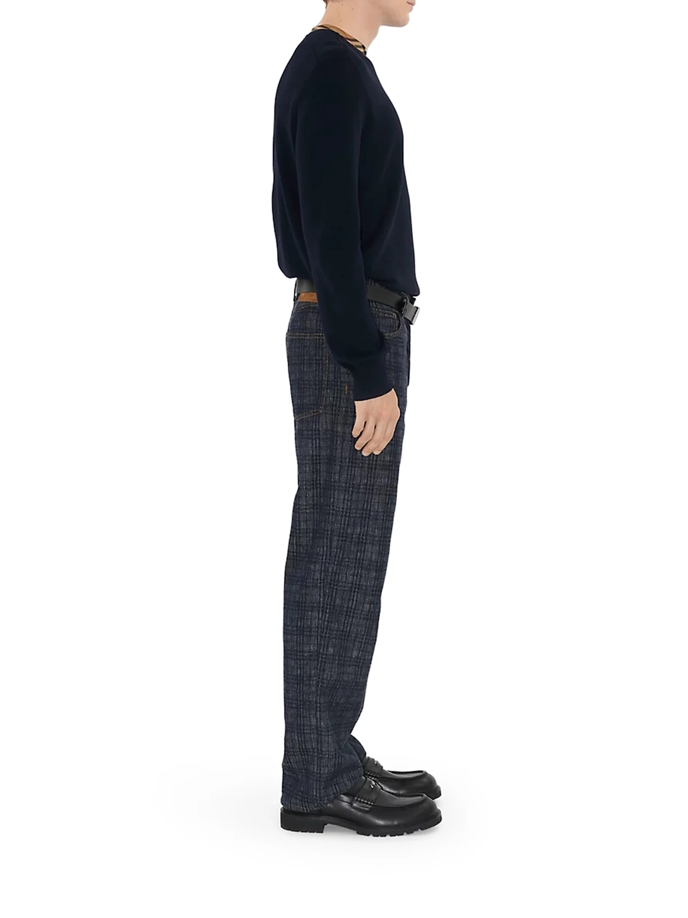WOOL PULLOVER WITH CHECK FINISHES - Image 5