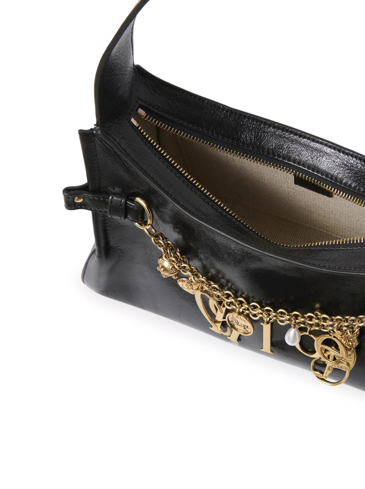 CHLOE` CHARMS HOBO BAG IN SHINY LEATHER - Image 5