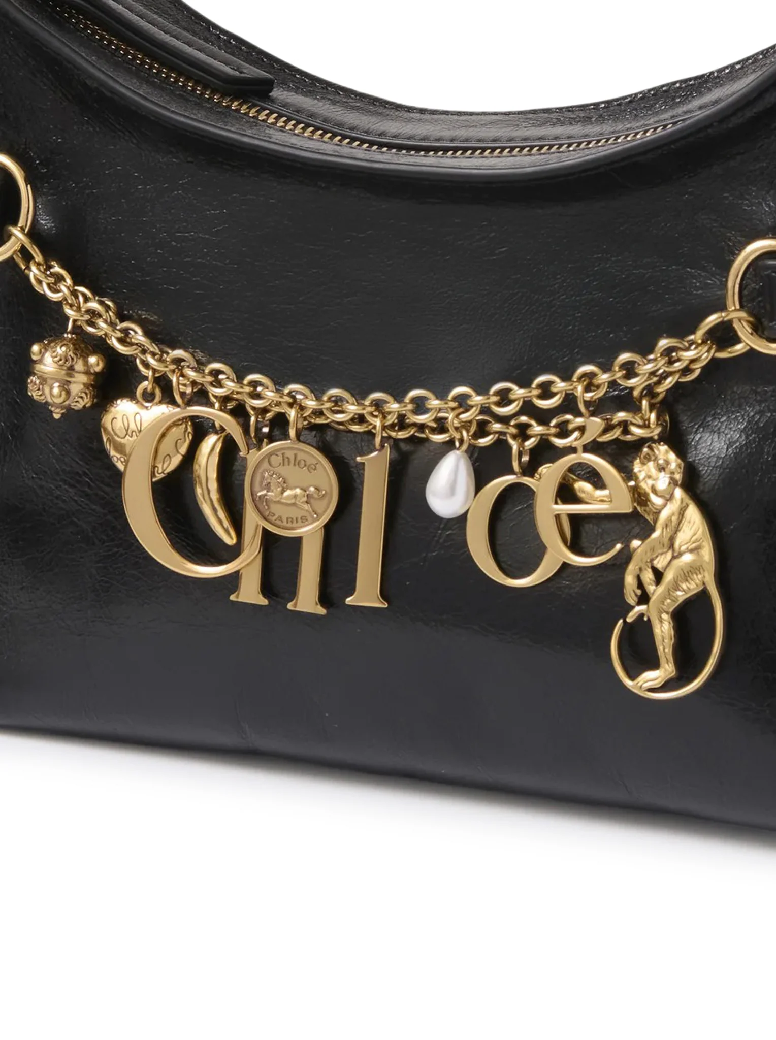CHLOE` CHARMS HOBO BAG IN SHINY LEATHER - Image 6