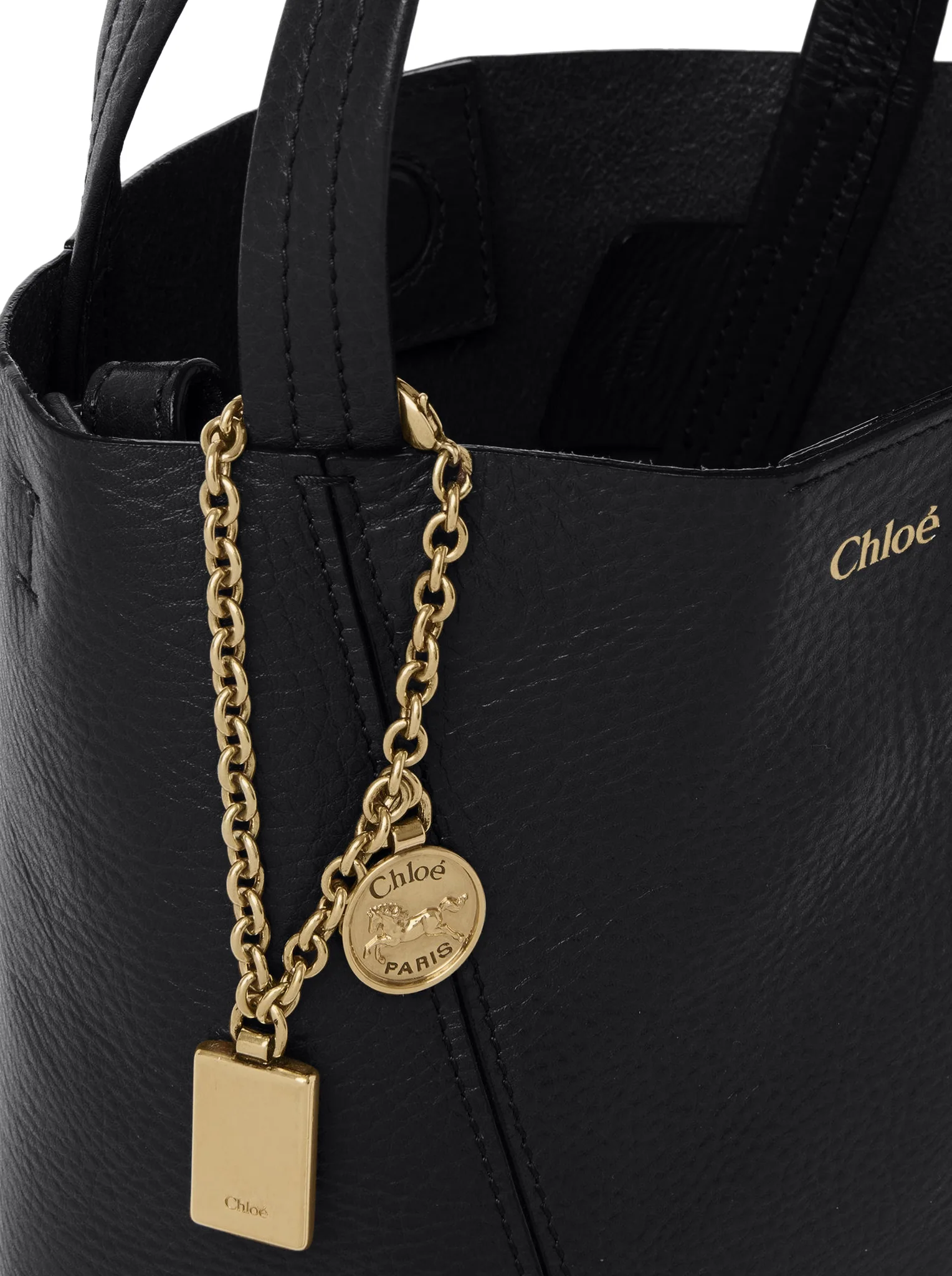 CHLOÉ SPIN SMALL TOTE BAG IN GRAINY LEATHER - Image 7